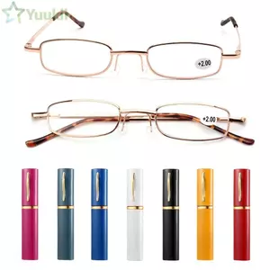 Kính đọc sách YUUKII + 1.00 ~ + 4.00 Kính mắt nhỏ gọn Bản lề lò xo Kính hiển thị