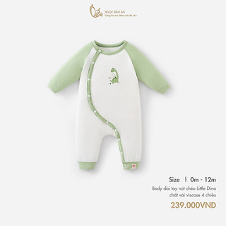 M&B (0-24M) Body dài tay cài nút chéo Viscose co giãn 4 chiều mềm mịn, thoáng mát cho bé sơ sinh.