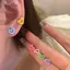 AqToCna 6 Chiếc Bông Tai Thời Trang Dopamine Bông Tai Trái Tim Nhiều Màu Sắc Cho Nữ Cô Gái Ngọt Ngào Đa Năng Bông Tai Trang Sức Phụ Kiện Quà Tặng AqToCna