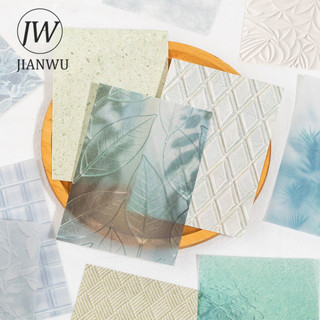 JIANWU Vintage Smudge Họa Tiết Phong Cảnh Cắt Dán Thêu Sò Chất Liệu Giấy Sáng Tạo DIY Rác Tạp Chí Văn Phòng Phẩm