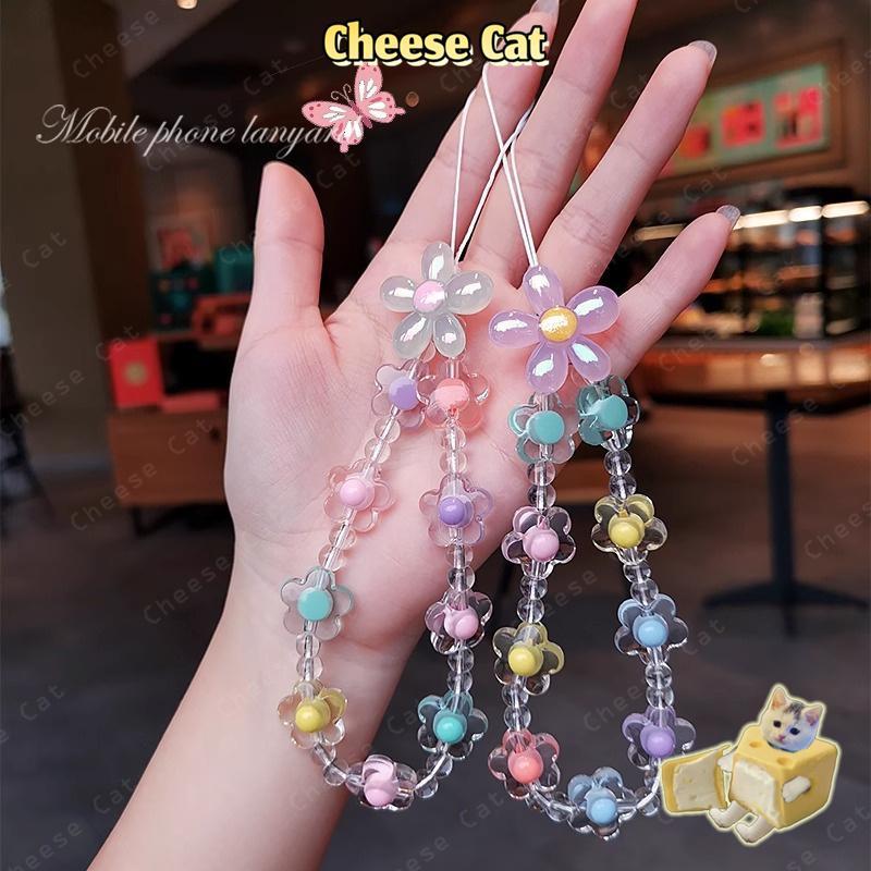 Dây buộc điện thoại hoa nhiều màu chống thất lạc tiện lợi phù hợp với mọi dòng máy