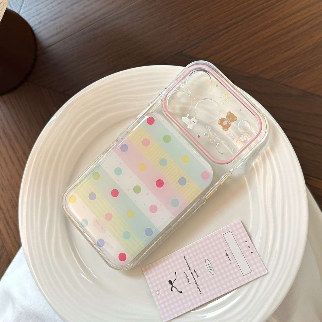 Ốp điện thoại chấm bi đầy màu sắc cho IPhone 17 Pro Max 17 16 15 14 Vỏ bảo vệ chống sốc