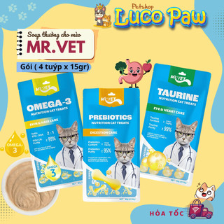 Súp Thưởng Cho Mèo MRVET Bổ Sung Omega 3, Prebiotics, Taurine Hỗ Trợ Tiêu Hóa Và Sức Khỏe Tim Mạch