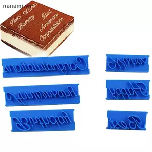 6 Cái / bộ Khuôn Chữ Cái Nhựa Chúc Mừng Sinh Nhật Lời Chúc Tốt Đẹp Nhất Khuôn Nướng Bánh Trang Trí [VN]
