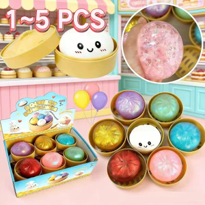 Các loại 1 ~ 5 Gói Đồ chơi Squishy hấp đầy màu sắc Đồ chơi giảm căng thẳng | Đồ chơi Fidget giác quan phục hồi chậm đàn hồi mềm mại | Quà tặng lễ hội & tiệc sinh nhật