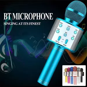 THÊM Karaoke Micro Không Dây Mic Cho Điện Thoại Di Động Làm Hát Condenser Mikrofon Blutooth Điện Thoại Thông Minh Micro DJ Âm Thanh BSS