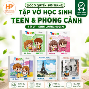 Vở Học Sinh Hiệp Phong Teen & Phong Cảnh 200 Trang ĐL 60gsm (4 Ô Ly - Chính Hãng)