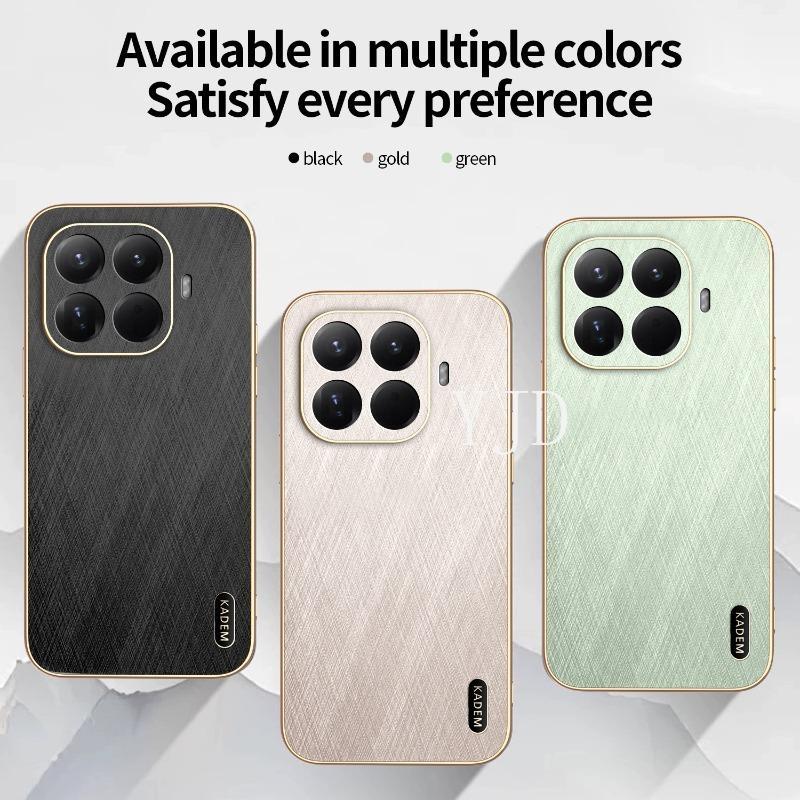 Ốp Lưng Cho Xiaomi 17T Pro Gold Silk Skin Khung Mạ Điện Chống Rơi Vỏ Điện Thoại