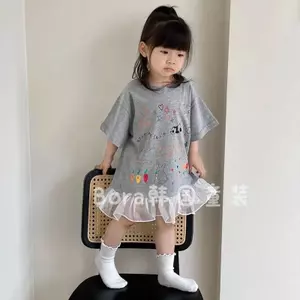 Váy dài cổ tròn thời trang mùa hè cho bé gái (90-140)