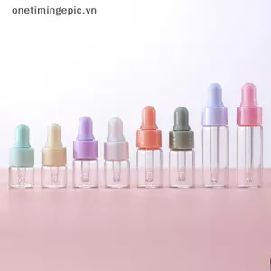 Bộ chai nhỏ giọt Mini có thể đổ lại VFZ 7 CÁI 1 / 2 / 3 / 5ml Lọ thủy tinh màu Macaron rỗng Hộp đựng tái sử dụng DIY OTE