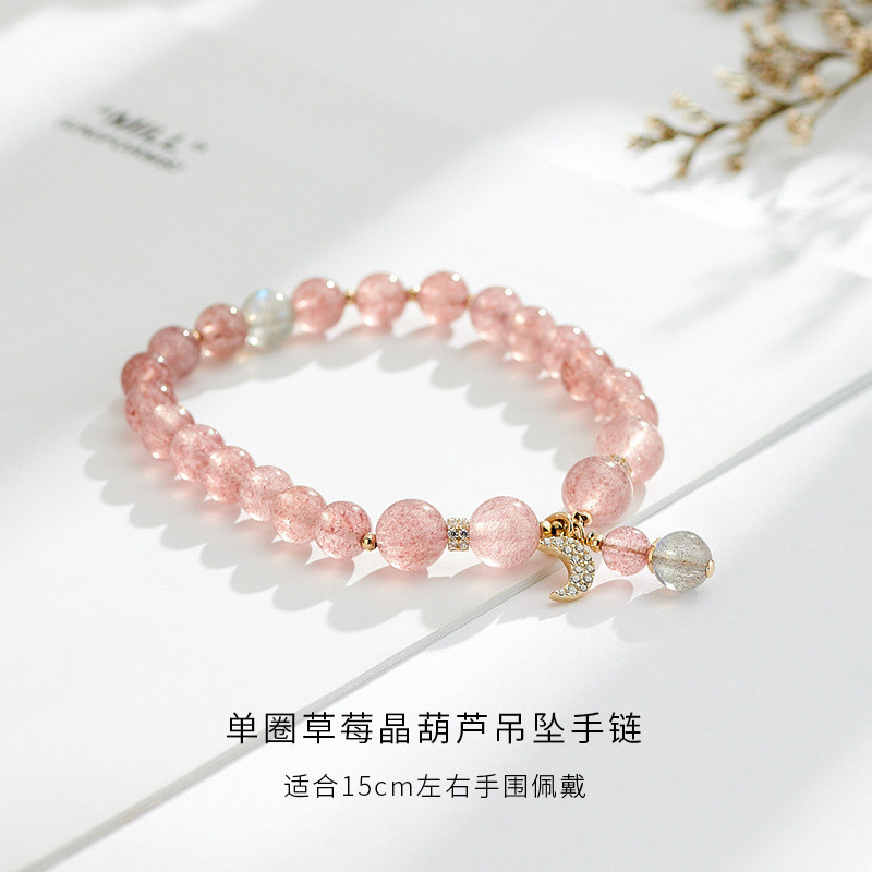 Vòng tay pha lê màu hồng nhẹ nhàng sang trọng, ngọt ngào và dễ thương