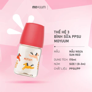 Thế hệ 3 - Bình sữa PPSU Moyuum - Mẫu Ngựa đỏ - 170ml/270ml