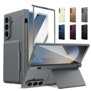 Ốp điện thoại PC cứng bảo vệ toàn thân cho Samsung Galaxy Z Fold 8 Ultra Z Fold 7 Z Fold 6 Z Fold 5 có giá đỡ bút S, 2 khe cắm thẻ, Bảo vệ màn hình