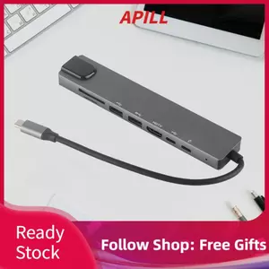 Apill Hub USB C 8 Trong 1 Laptop Đế Cắm Nhôm Multiport Adapter Với USB3.0 RJ45 Cổng Nữ Nam SD đầu Đọc Thẻ TF