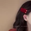 Năm mới làm giàu!Nhung Đỏ Lấy Kẹp Nơ Tóc Nổ Nhỏ Bên Kẹp Nữ Thu Đông Phụ Kiện Tóc Kẹp R0U9