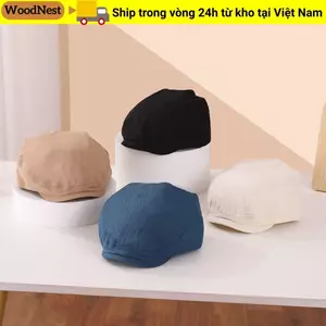 Mũ nồi WOODNEST, Mũ lưỡi vịt thêu chữ dây rút có thể điều chỉnh, Mũ lưỡi vịt thêu chữ cổ điển Denim màu trơn thoáng khí cho trẻ em