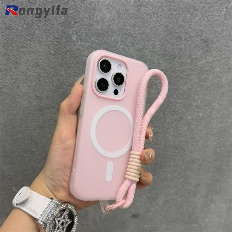 Ốp lưng từ tính 2 trong 1 cho Tecno Pova 7 Neo Ultra 6 Neo Pro 5 Slim 5G 4G Vỏ điện thoại sạc không dây màu kẹo có dây buộc