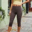 Quần Capris nữ thường ngày in chấm thắt lưng co giãn Quần crop Slim Fit