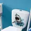 SWEET 3D Shark Decal Dán Tường Chống Thấm Nước Tự Dính Stier Cho Phòng Tắm & Phòng Ngủ Trang Trí n