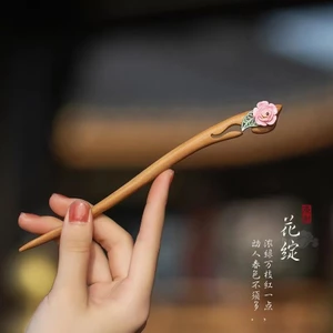 WHX-X Đơn Giản Kẹp Tóc Hiện Đại Hàng Ngày Phù Hợp Với Tất Cả Trận Đấu Kẹp Tóc Gỗ Sườn Xám Hanfu Ngựa Mặt Váy Kẹp Tóc Mũ Đội Đầu Kẹp Tóc Handmade