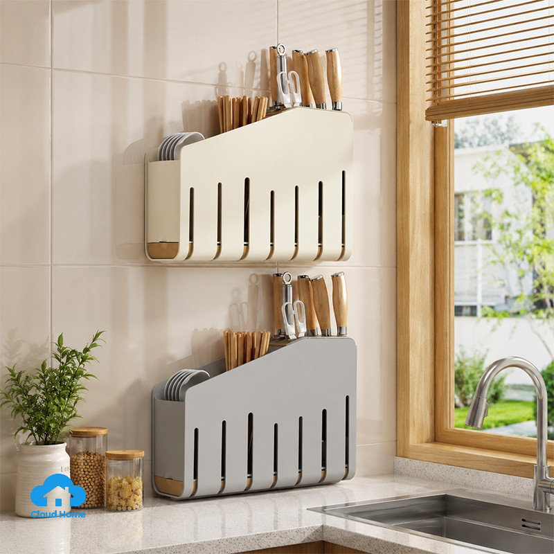 🌤️COD🌤️Giá đựng đũa treo tường, hộp đựng đồ nhà bếp đa chức năng, kệ đựng đồ nhà bếp không cần khoan