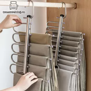 Nhíp Gấp Magic Quần Móc Treo 5 / 9 Lớp Thép Không Gỉ Tiết Kiệm Không Gian Quần Áo Ra Tổ Chức Cho Tủ Quần Jean Quần Khăn VN