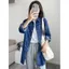 Áo sơ mi Denim dài vừa phải mùa xuân thu phiên bản Hàn Quốc Thiết kế dáng rộng Niche Áo sơ mi dài tay