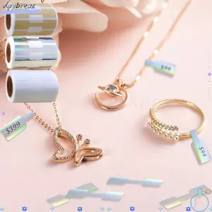 DAYBREAK 500 Chiếc Vòng Cổ Giá Thẻ, Giấy Kraft Nhiều Màu Trang Sức Giá Nhãn, Công Cụ Trưng Bày Sáng Tạo Trang Trí Handmade Tự Dán