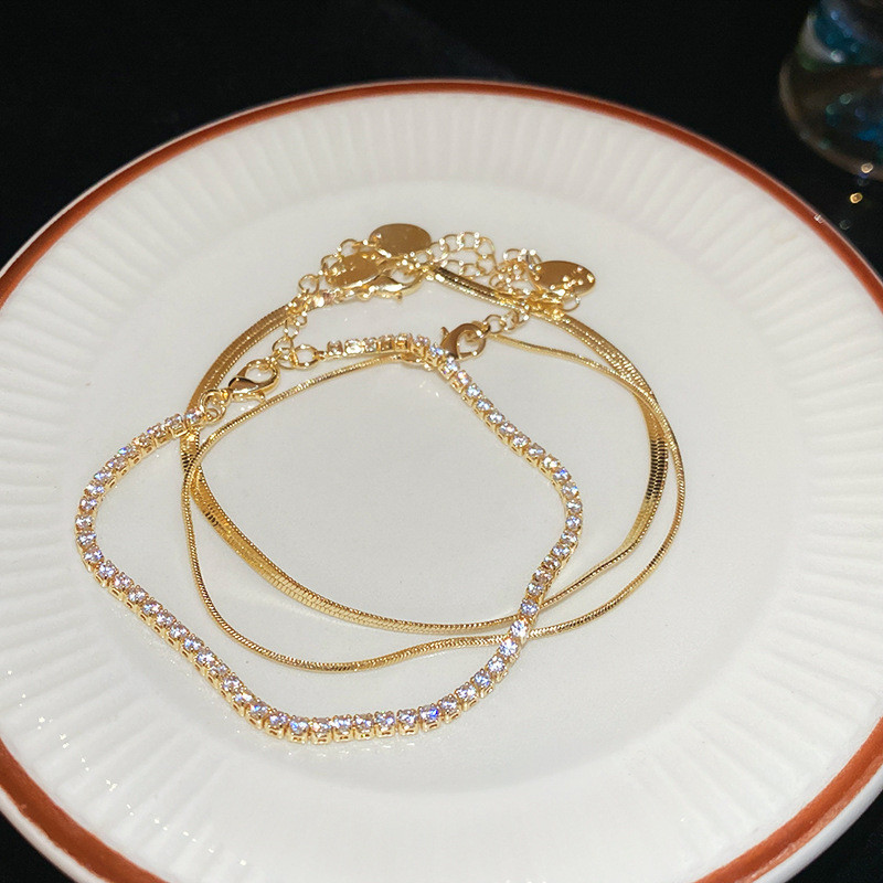 Bộ vòng tay xương rắn Zircon Phụ kiện khí chất đơn giản thời trang dành cho nữ