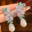 Bông tai tua rua hoa Zircon dài mới