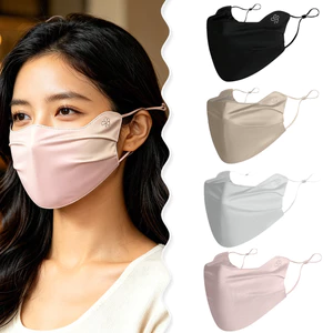 Mặt nạ chống nắng bằng kim cương giả Satin thanh lịch Vải làm mát chống tia cực tím thoáng khí Dây đeo tai có thể điều chỉnh