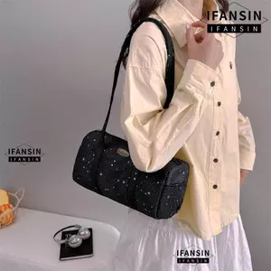 Túi đeo chéo IFANSIN, Túi đeo vai bằng da PU dung tích lớn, Túi xách nữ màu trơn đơn giản dành cho nữ