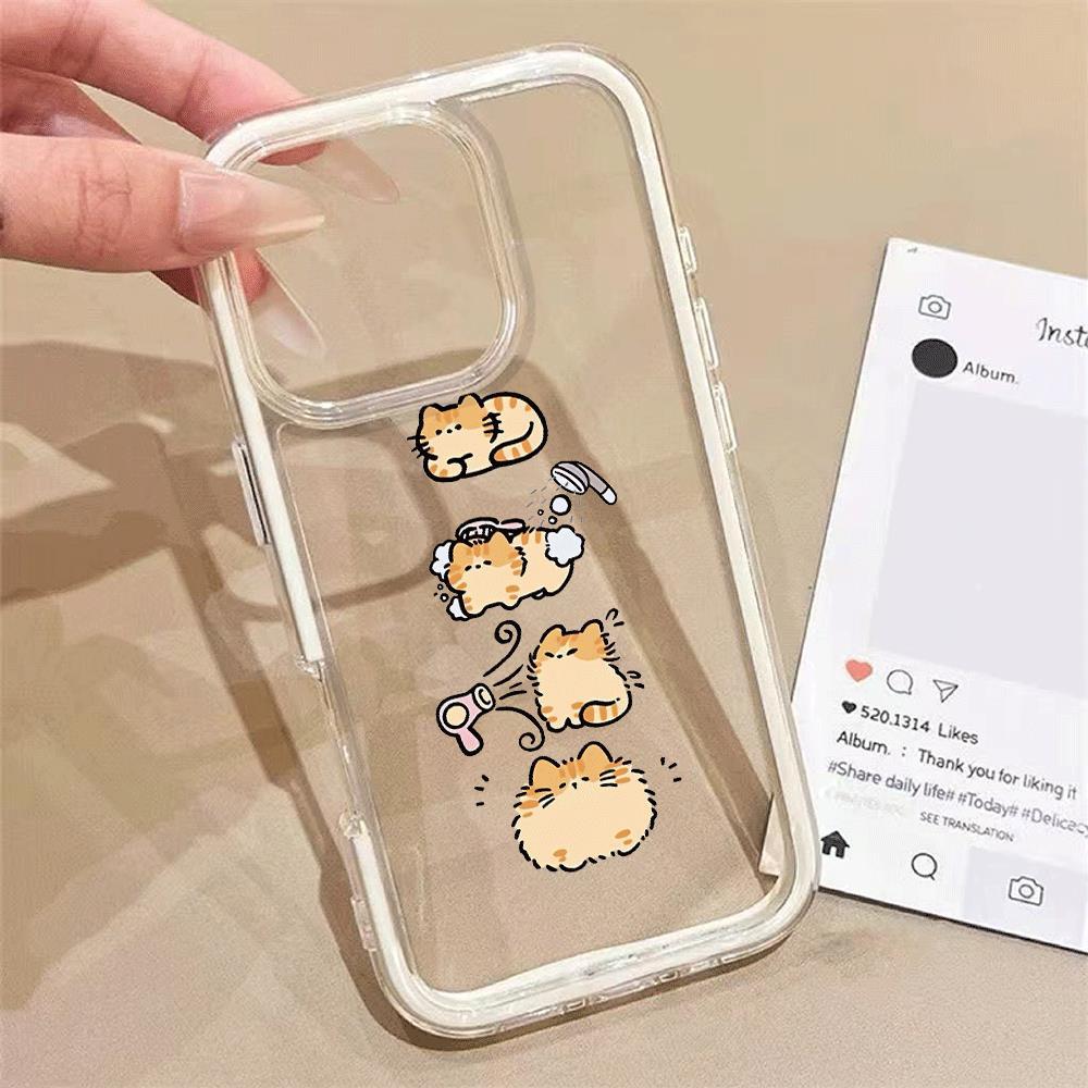 Xếp chồngOrangeCat cho iPhone17promax trường hợp điện thoại161514plus3trong1bezel131211pro