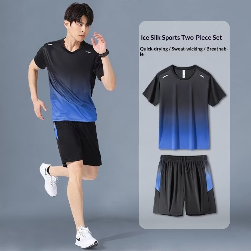 Bộ đồ thể thao thoáng khí khô nhanh mùa hè Huấn luyện bóng rổ chạy bộ cho thanh niên