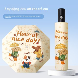 Ô dù trẻ em Gấp tự động Tấm che nắng chống tia cực tím Tấm che nắng mở và đóng bằng một cú nhấp chuột Ô che nắng dành cho học sinh