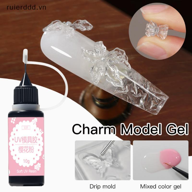 # ruierdd # 10g Gel Khắc Cho Khuôn Làm Móng Tay UV Gel Pha Lê Màu Hồng Keo Trong Suốt 3D Acrylic Khuôn Dụng Cụ Làm Móng Tay Saloon DIY Nail Art Gule.