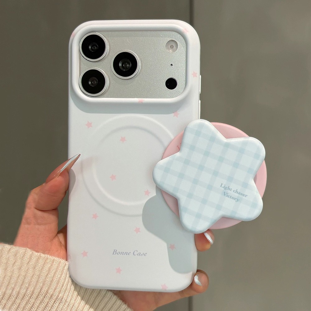 Giá đỡ lưới từ tính Vỏ điện thoại mềm mờ hình ngôi sao cho iPhone 17 Pro Max 16 15 14 Vỏ bảo vệ chống sốc