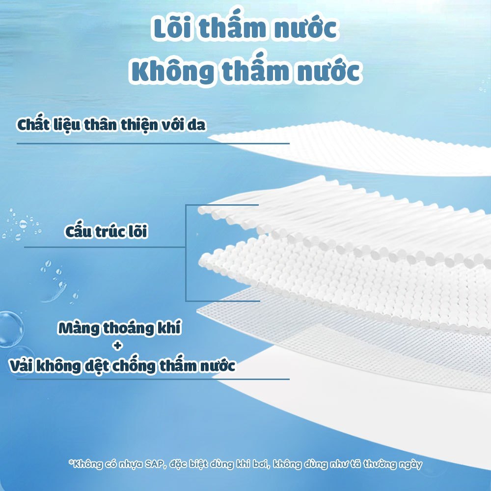 [Combo 5] Tã/Bỉm Quần Bơi Cao Cấp Aiwibi 1 Miếng/Gói, Nhiều Size M/L/XL/XXL/XXXL