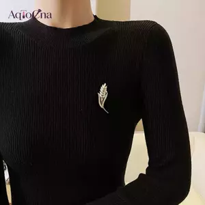 AqToCna Huy Hiệu Tai Lúa Mì Chống Trầy Xước Phù Hợp Với Lắp Trang Sức Đơn Pin Rỉ Thổ Cẩm AqToCna