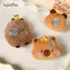 AqToCna Dễ Thương Capybara Động Vật Sang Trọng Búp Bê Thổ Cẩm Lông Tơ Mềm Nhồi Bông Quần Áo Huy Hiệu Chân Bapas Phụ Kiện Trang Trí AqToCna