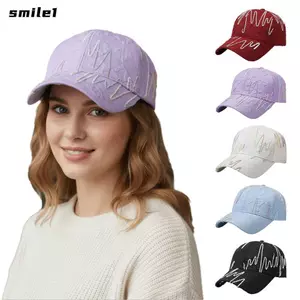 Mũ chống nắng SMILE, Mũ bóng chày thoáng khí có thể điều chỉnh, Chống tia cực tím thời trang Mũ bóng chày thêu đầy màu sắc Du lịch
