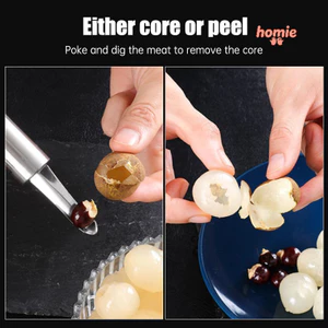 ✨Homie✨Dụng cụ sấy khô Longan Litchi - Dụng cụ cắt thịt hạt nhân - Dụng cụ cắt thịt Longan bằng thép không gỉ