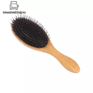 Nhíp Chải Tóc Tay Cầm Gỗ Boar Lông Râu Lược Detangling Thẳng VN
