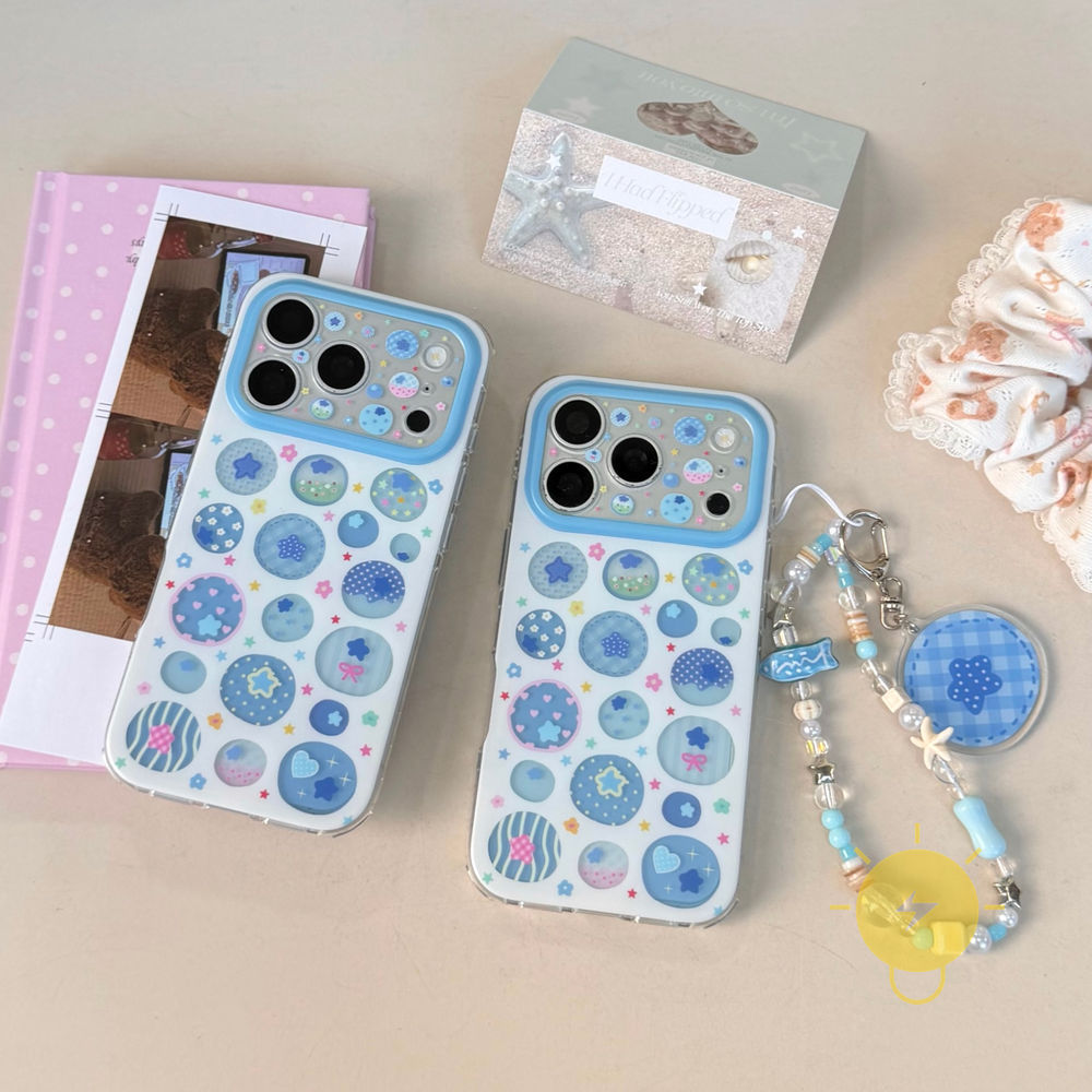 Phone Case For iPhone 17 Pro Max 16 15 TPU Keychain Chain Aesthetic Korean Cute