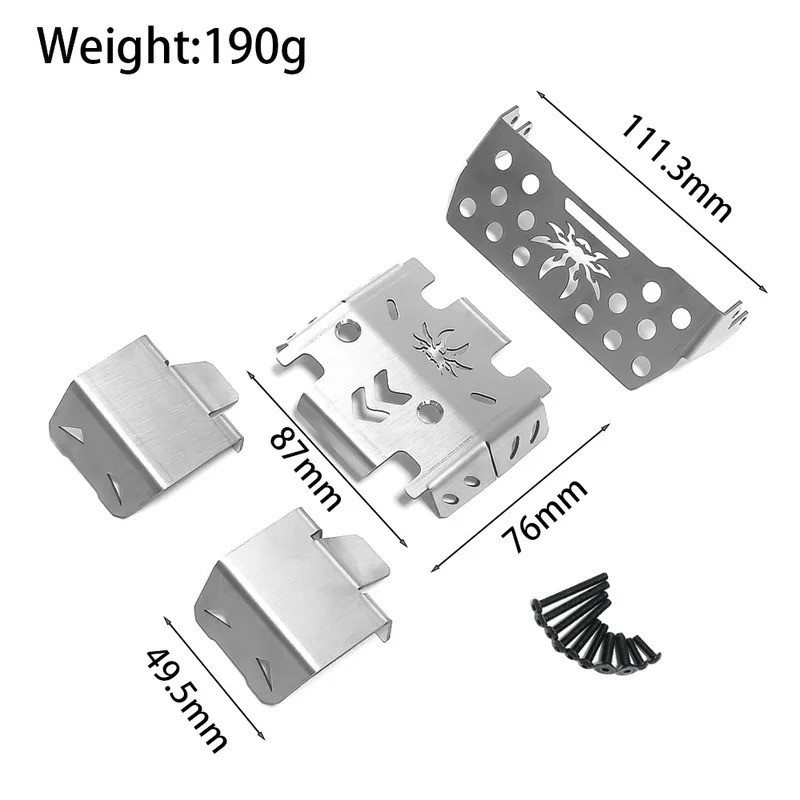 1 Bộ RC Xe Thép Không Gỉ Kim Loại Ốp Lưng Khung Xe Giáp Bảo Vệ Tấm Trượt HD6100 Cho Croboll 1 / 7 MK07 JK07 RC Xe Nâng Cấp Phần