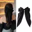 PNPIA- Thanh Lịch Màu Đỏ Streamer Nơ Lớn Ruy Băng Tóc Cho Nữ Thời Trang Đơn Giản Satin Chắc Chắn Đuôi Ngựa Nơ Kẹp Tóc Bé Gái Phụ Kiện Tóc