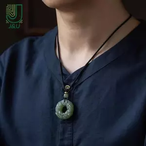 Ngọc bích khắc hai mặt tinh tế Bule Brave Troops Móc khóa Chuyển tiền thủ công Mặt dây chuyền chạm khắc cổ điển Nelace