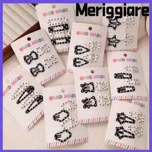 MERIGGIARE 4 Cái / bộ Kẹp Tóc, Kẹp Tóc Hình Học Chấm Đen, Mũ Dễ Thương Ngọt Barrettes Phụ Kiện Tóc