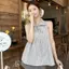 Áo sơ mi nơ sọc cao cấp kiểu Pháp mùa hè Phong cách mới Slimer Look Commuter Top
