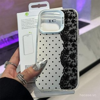 Ốp Điện Thoại Silicon Cứng Chấm Bi Đen Ren Thích Hợp Cho iPhone 12promax ip 12 13 14 15 promax 16pro 17promax xsmax xr 11promax 14pro Ốp Chống Sốc